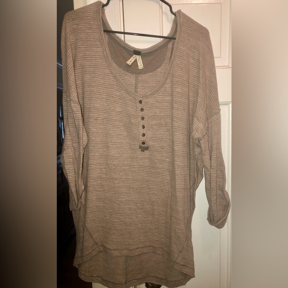 Gently used We the Free Boho style brown striped shirt